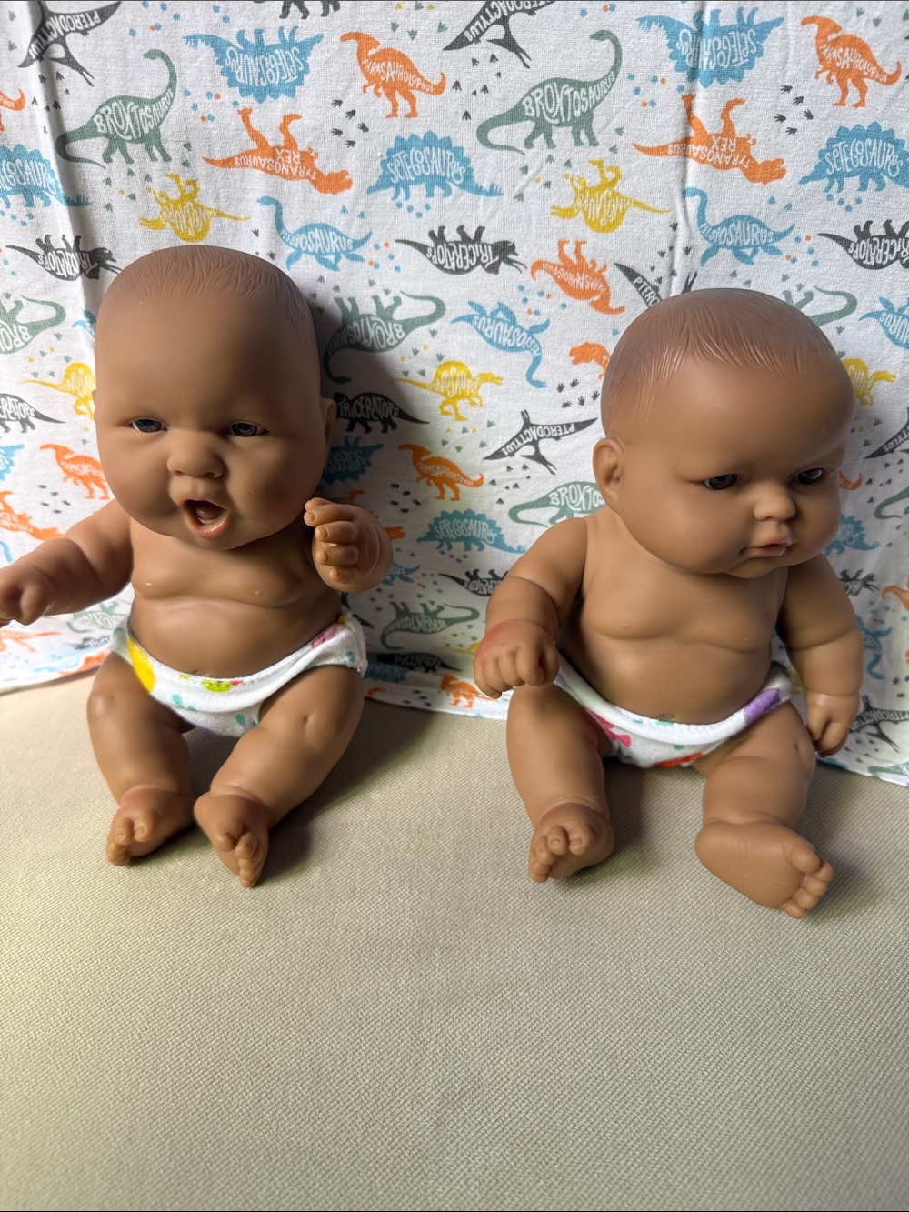 Brown Baby Doll (Set of 2) - Realistic Vinyl Infant Toys